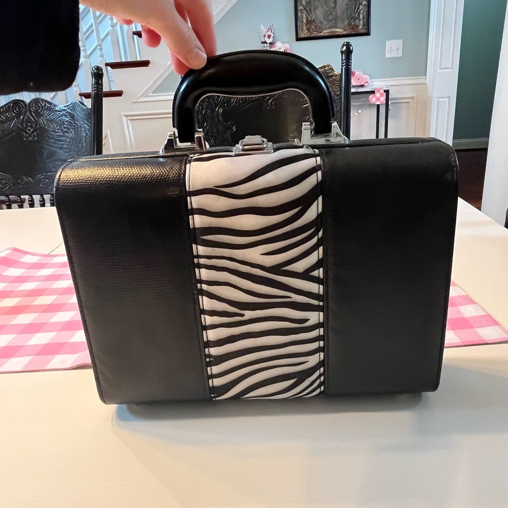 Zebra Print Carry Case / Purse / Makeup Case